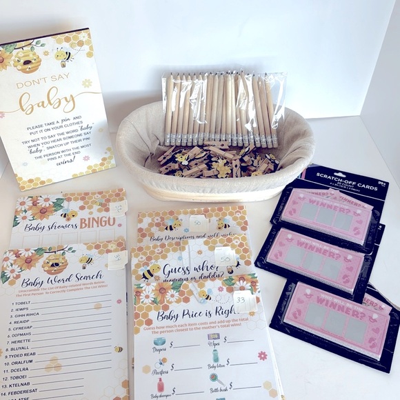 Bee theme Baby Shower Games Supplies - Picture 2 of 7